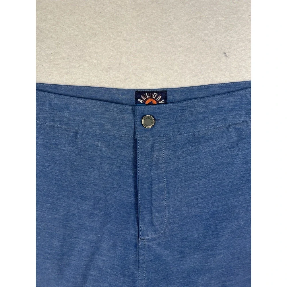 Faherty All Day Shorts Mens 38 Blue Heathered Hybrid Quick Dry‎ Stretch Summer